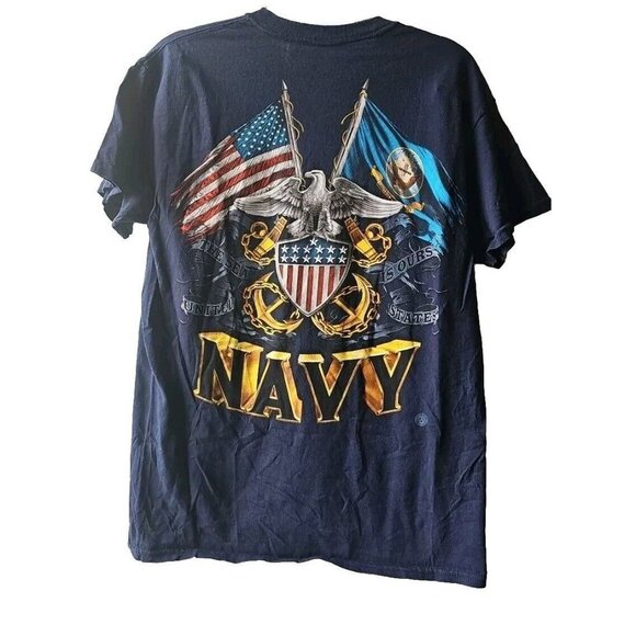Navy Military Eagle United States Graphic T-Shirt Adult Med - Picture 2 of 9
